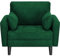 Yaheetech Tub Chair Tufted Oversized Armchair with 2 Pillows Fabric Accent Sofa with Side Storage Pockets for Living Room, Bedroom, Reading Nook Velvet Fabric Green