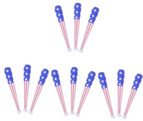 Hohopeti 12 Stk Aufblasbarer Baseballschläger Aufblasbarer Klöppel Aufblasbarer Schläger Mit Amerikanischer Flagge Aufblasbares Stockspielzeug Aufblasbare Stöcke Baseball-partygeschenke Pvc