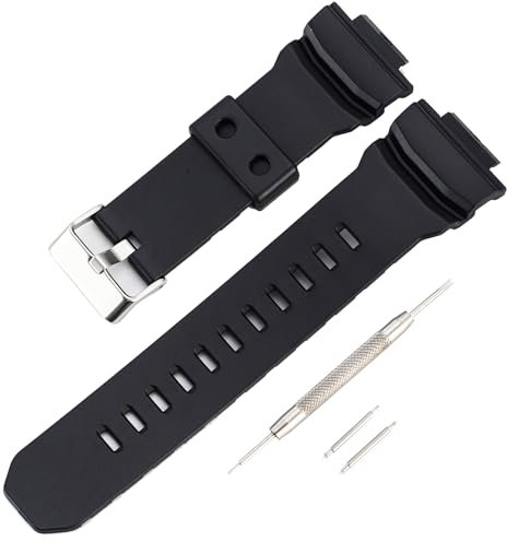 Ersatz Harz Armband für Casio G-Shock GA-150/200/201/300/310, Uhrenzubehör für Damen und Herren (Black)