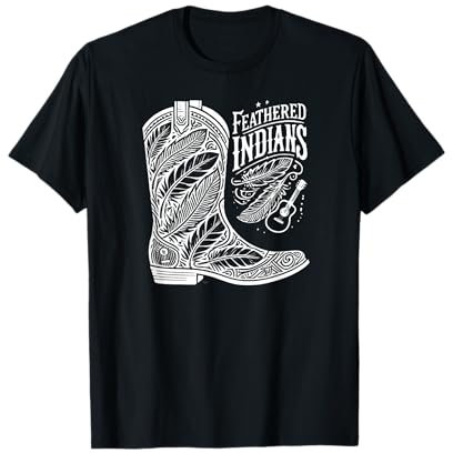 Stivali da cowgirl indiani piumati - Amante della musica country Maglietta