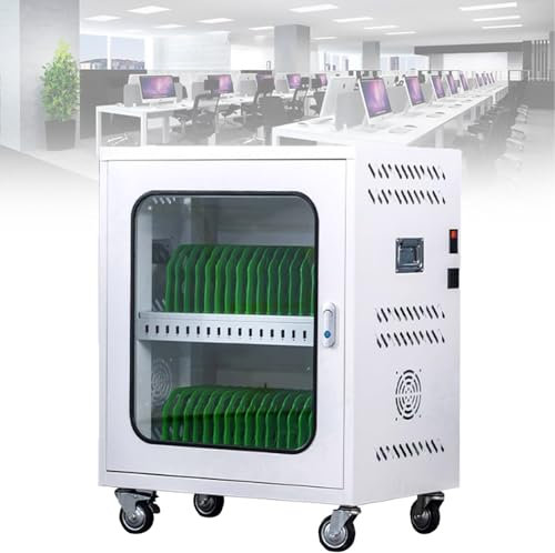 Spdazzleburst Charging Cart, Storage for Multiple Chromebook, Laptop, with Lock, 30 Bay Mobile Storage Cart, Classroom Locking Charging Station