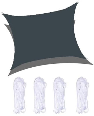 Tenda a vela quadrata impermeabile con protezione UV al 95%, 6 x 6 m, per giardino, piscina e baldacchino da spiaggia