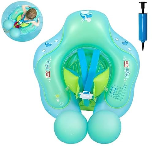 XUNIVERS Schwimmring Baby mit Abnehmbarem Sonnendach,Aufblasbarer Baby-Schwimmkörper,Schwimmring mit Verstellbarer Sicherheitssitz,Schwimmreifen Lustiges Wasserspielzeug,für ab 3-36 Monate.