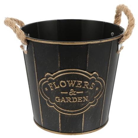 Cabilock Maceta De Metal Vintage Estilo para Arreglos Decoracion Hogar Balcon Jardin Cubo De Flores Florero De Hierro