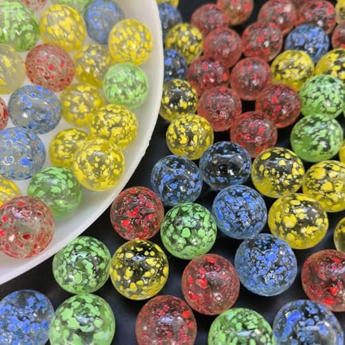 Tokaneit 100 Stück Farbige Feste Murmeln, Transparent Handgefertigte Glasmurmeln, für Aquarien, Wohnkultur, Arcade und Outdoor (16mm)
