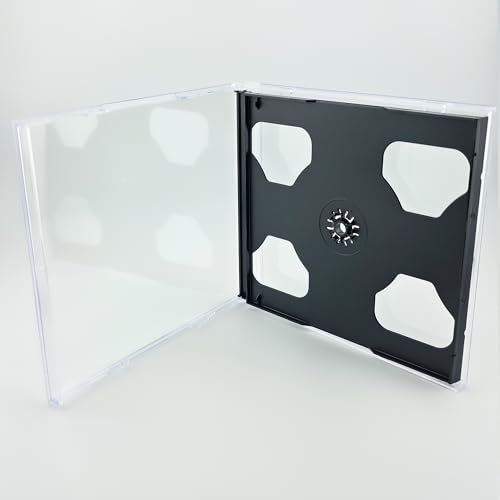 RIVERMEDIA 5 X Premium Double CD Jewel Cases with Black Tray 10.4mm Spine Pre-Assembled (18865)