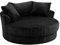 Fabric Swivel Sofa Loveseat with Swivel Function, Large Cuddle Chair Sofas in Teddy Jumbo Cord Fabric (Black Teddy Jumbo Cord)