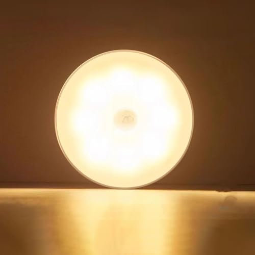 Motion Sensor Lights Indoor, LED Stick-on Night Lights, USB Rechargeable Night Light Dimmable Warm Light for Hallway, Bedroom, Stairs, Kitchen, Wardrobe, Closet