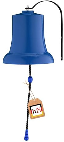 h2i Glocke für Spielhaus & Spielturm | Spielturm-Glocke | Wetterfestes Spielturm Zubehör | Schiffsglocke aus Kunststoff | Blau