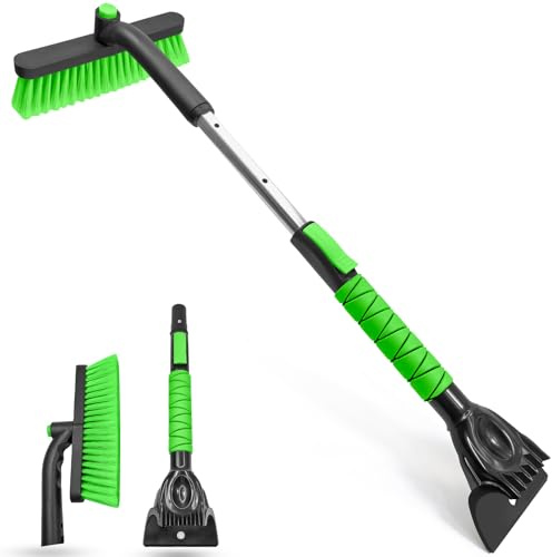 SEAAES 33 Inch Ice Scraper with Snow Brush for Car Windshield