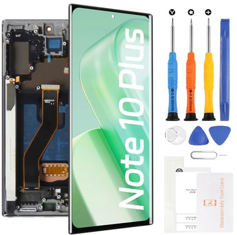 OLED Ersatzbildschirm für Samsung Galaxy Note 10 Plus, 17,3 cm (6,8 Zoll), SM-N975, SM-N976, LCD-Display, Touch-Digitalisierer, Glas, Montage – Werkzeuge – Schwarz mit Rahmen