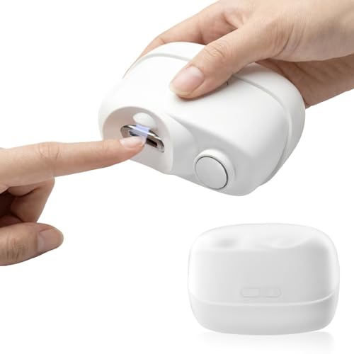Focenat Coupe-Ongles Électrique 3 en 1, Coupe Ongles Automatique avec Polissage et Lumière LED, Rechargeable USB, Portable Lime a Ongle Électrique pour Bébés, Adultes, Personnes Âgées