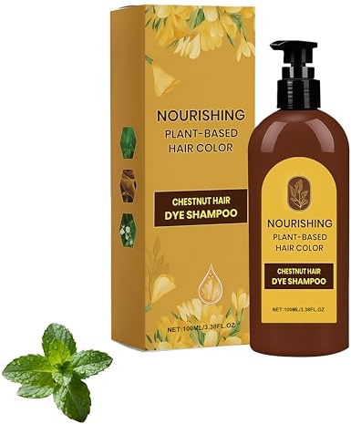 Hair Dye Shampoo for Women & Men, Natürliches 3-in-1 Haarfarbe, für Schwarz & Dunkelbraun, Sanfte Reinigung zum Nähren und Reparieren, Farb-Shampoo für Haare (dunkelbraun, 100ml)