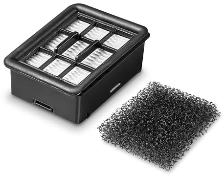 Karcher Filterset für Bodenwischer FCV 4 bestehend aus einem Flachfaltenfilter und einem Filterschwamm, Grau