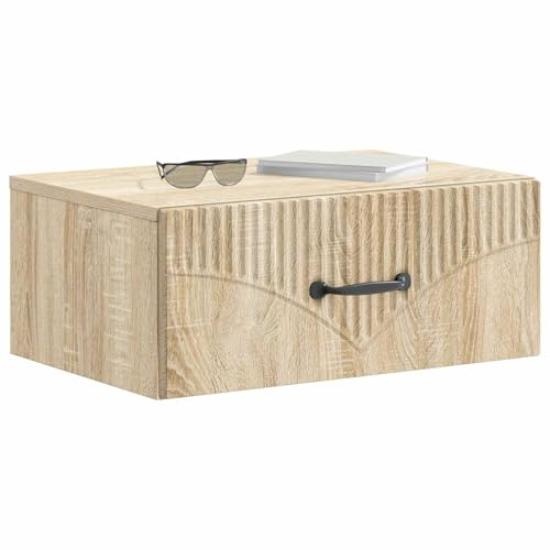 vidaXL Wandmontierter Nachttisch Sonoma-Eiche 49 x 34,5 x 20 cm, Geräumiger Nachttisch, rechteckiger Beistelltisch, kompakte Ablage, funktionale Möbel, minimalistischer Wohnstil