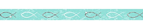 Ursus 59080005 - Masking Tape, Fische 2, Klebeband aus Papier, ca. 15 mm x 10 m, einseitig bedruckt und folienveredelt, lösungsmittel und säurefrei, ideal für Scrapbooking