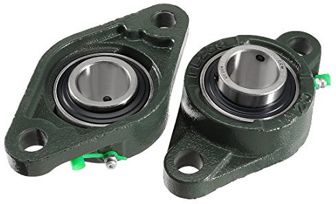 sourcing map 2stk. Stehlager Bär Zwei Bolzen Flansch Guss Gehäuse UCFL206 30mm Montagedurchm