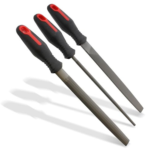 ABN® Hand Deburring File 3-Piece Set – Deburr Kit of Large Files for Metal Sharpening and Wood Hole Shaping