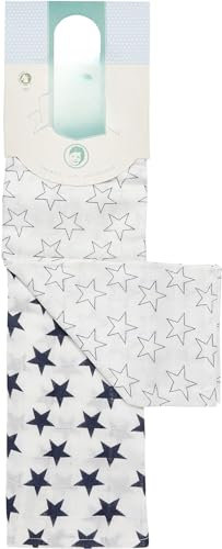 Sense Organics Baby-Jungen 2er Pack BIOS Mulltuch 75x75 Schal, Mehrfarbig (AOP Navy Big Stars/Outline 281022), One Size