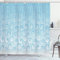 ABAKUHAUS Abstrakt Duschvorhang, Spiral-Kreis-Punkte, Stoffliches Gewebe Badezimmerdekorationsset mit Haken, 175 x 200 cm, Hellblau