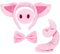 Schwein Kostüm Set Schwein Ohren Nasen Schwanz und Fliege Rosa Schwein Kostüm Kit Zubehör für Kinder