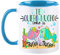FUNNY CUP Taza Te Quiero Mucho como la Trucha al Trucho. Taza de Regalo de Amor. Día de San valentín. Enamorados (Azul)