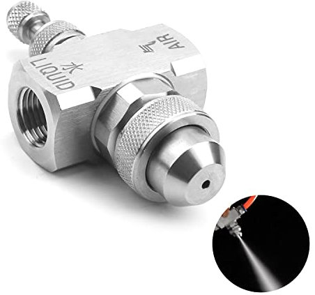 MroMax 1/4BSP Rosca hembra 30 grados de pulverización redonda de aire atomizador de niebla de acero inoxidable 304