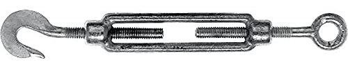 Spannschloss DIN 1480 M12 L.238-318mm m.Hak.u.Öse ZN