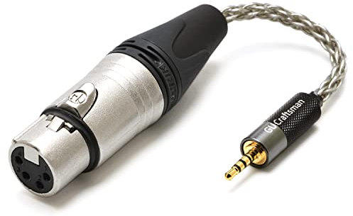 GUCraftsman 2.5mm Balanced Male to 4 Pin XLR Balanced Female Portable Headphone Adapter Cable 6N Single Crystal Silver Headphone Jack Convert Cable for Audio Players with 2.5mm Ports