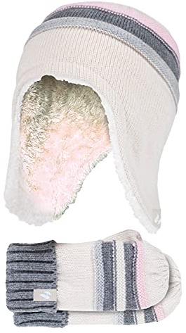 HEAT HOLDERS - Mädchen Winter Warme Sanft Hut und Fäustlinge (3-6 Jahre, Butter)