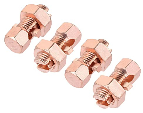 sourcing map Grounding Bolt Connector Copper Grounding Protection for Electrical and Mechanical Equipment 4 Pcs