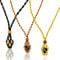 SZXMDKH Necklace Cord Empty Stone Holder Crystal Pendent Quartz Raw Stone Adjustable Rope Indian Amulet Pendant Necklace Making (Black, Brown, Beige, 0.98-1.38 Inch), 5*10 (NECKLACE HOLDER0001)