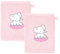 Lashuma Baby Waschhandschuhe 2er 15x21 cm, Rosa Waschlappen Motiv: Elefant, kleine bestickte Handtücher