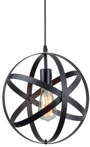 Comely Pendelleuchte Esstisch Hängelampe Vintage, Moderne Hängeleuchten Esszimmer aus Eisen Deckenleuchte E27, Pendelleuchte Schwarz für Wohnzimmer, Schlafzimmer, Küche, Esszimmer