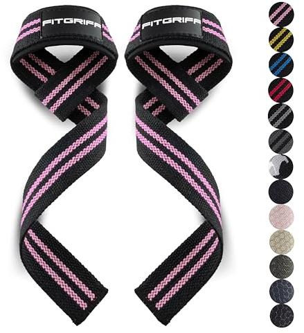 Fitgriff® Zughilfen (gepolstert) für Krafttraining, Bodybuilding, Fitness - Kreuzheben Gurte - Lifting Straps - für Frauen und Männer