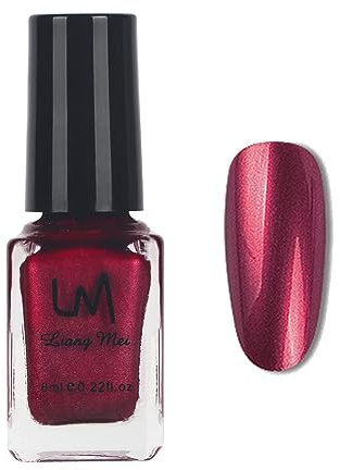 EONFAVE Metallic Nail Polish - Mirror Nail Varnish - 6ML Metallic Effect Nail Art Polish - Wine Red Nail Polish - Chrome Nail Polish - No UV Needed, Purple