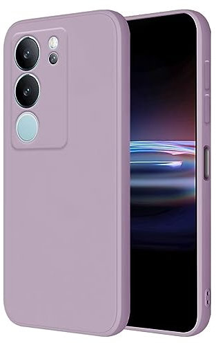 HONLEN Hülle für vivo V29 5G Schutzhülle Case, (6.78 Inches) Liquid TPU Silicone Handyhülle mit Fallschutz Silikon Cover Gras lila