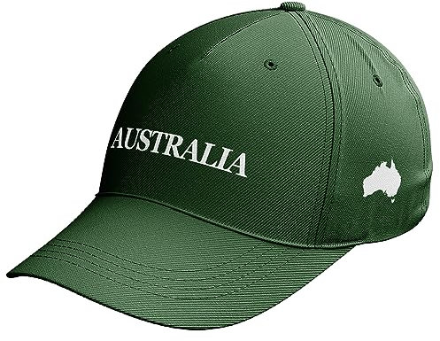Purple Print House Australia - Gorra retro de rugby para hombre, verde botella, Taille unique