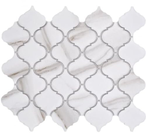 Keramik Mosaik Florentiner Calacatta Vintage weiß graubraun matt MOS13-0204