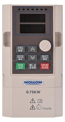 Mollom VFD 0,75KW 1HP 3,8A 220V Entrée Monophasée ou Triphasée vers Sortie Triphasée 0-3000 Hz Variateur de Fréquence Inverter pour Contrôle de Vitesse de Moteur de Broche CNC
