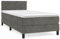 Hommdiy Boxspringbett mit Matratze Dunkelgrau 90x200 cm SamtBlock mit Quadraten