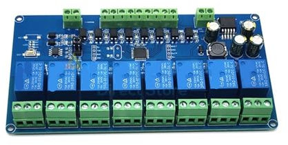 7–24 V Modbus-Rtu 1/2/4/8-Kanal-Relaismodul-Schalter Modbus RTU RS485/TTL-Kommunikationseingang und -ausgang mit Verpolungsschutz (Size : 8 channel)