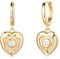 Jenosy Ohrringe Gold Damen Herz Ohrringe Hängend Zarte Herz Ohrringe Gold Mädchen Modische Creolen mit Herz Anhänger Damen Hypoallergene Ohrringe Vergoldet Modeschmuck für Frauen und Mädchen