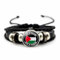 CAREOR Palestine Flag Braided Bracelet, Free Palestinian Versatile Woven Beaded Wristband, Palestine National Flag Leather Bracelet Jewelry Gift for Men Women (C)