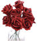 Whakano 10 rose artificiali glitterate, fiori artificiali, rose a gambo lungo, per festa della mamma, feste, matrimoni, interni ed esterni, cucina, ufficio, caffetteria, decorazione per la casa, rosso