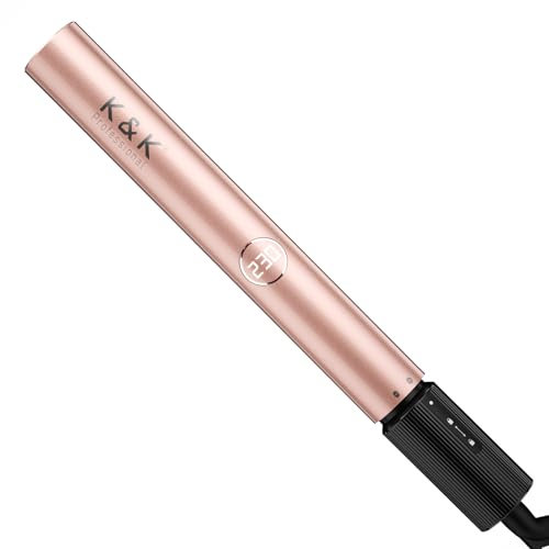 K&K Haarglätter für Frauen, Professioneller 2 in 1 Glätteisen und Lockenwickler, 100% Reines Titan mit Nano Keramik Turmalin Beschichtungsplatte, 130–230 °C, Glätteisen für Alle Frisuren