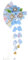 C-120-4 Blau Handmade Fächerform Sakura Kirschblüte Stoff Blumen Quasten Haarclip Haarspange Japan Geisha Kimono Accessoir