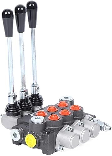 FAYELONG 3-Spulen-P40-Hydraulikwegeventil, manueller Betrieb, 13 GPM, 40 l/min, doppeltwirkender Zylinder, 3600 PSI