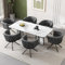 I0I&I0I Luxus Samt-Esszimmerstuhl, 360° Drehbar, Ergonomisch, Metallbeine, Hochwertige Polsterung, Modernes Design, Stabil und Langlebig, Ideal für Wohnzimmer und Schlafzimmer (6, Grau)