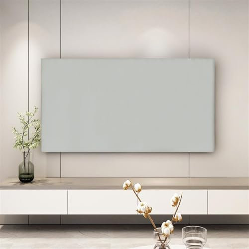 LVYUDS Color Puro a Prueba de Polvo Cubierta de TV, Colgante/Escritorio Universal Tela Elástica Funda para Televisor Aplicable 32-85 Pulgadas Televisión Plana(Gray,32-39inches)